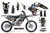 Graphics Kit Decal Sticker Wrap + # Plates For Kawasaki KX250F 2006-2008 HATTER BLACK WHITE