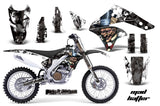 Dirt Bike Graphics Kit MX Decal Wrap For Kawasaki KX250F 2006-2008 HATTER BLACK WHITE