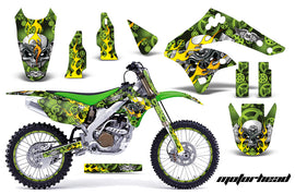 Graphics Kit Decal Sticker Wrap + # Plates For Kawasaki KX250F 2006-2008 MOTORHEAD GREEN-atv motorcycle utv parts accessories gear helmets jackets gloves pantsAll Terrain Depot