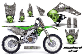 Graphics Kit Decal Sticker Wrap + # Plates For Kawasaki KX250F 2006-2008 CHECKERED GREEN-atv motorcycle utv parts accessories gear helmets jackets gloves pantsAll Terrain Depot