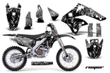 Graphics Kit Decal Sticker Wrap + # Plates For Kawasaki KX250F 2006-2008 REAPER SILVER