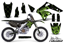 Graphics Kit Decal Sticker Wrap + # Plates For Kawasaki KX250F 2006-2008 RELOADED GREEN BLACK-atv motorcycle utv parts accessories gear helmets jackets gloves pantsAll Terrain Depot