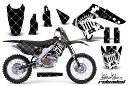 Graphics Kit Decal Sticker Wrap + # Plates For Kawasaki KX250F 2006-2008 RELOADED WHITE BLACK-atv motorcycle utv parts accessories gear helmets jackets gloves pantsAll Terrain Depot