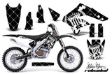 Dirt Bike Graphics Kit MX Decal Wrap For Kawasaki KX250F 2006-2008 RELOADED WHITE BLACK