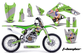 Dirt Bike Graphics Kit MX Decal Wrap For Kawasaki KX250F 2006-2008 TBOMBER GREEN-atv motorcycle utv parts accessories gear helmets jackets gloves pantsAll Terrain Depot