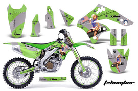Graphics Kit Decal Sticker Wrap + # Plates For Kawasaki KX250F 2006-2008 TBOMBER GREEN-atv motorcycle utv parts accessories gear helmets jackets gloves pantsAll Terrain Depot