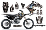 Dirt Bike Graphics Kit Decal Sticker Wrap For Kawasaki KX250F 2009-2012 HATTER SILVER BLACK