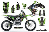 Dirt Bike Graphics Kit Decal Sticker Wrap For Kawasaki KX250F 2009-2012 HATTER BLACK GREEN