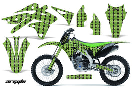 Dirt Bike Graphics Kit Decal Sticker Wrap For Kawasaki KXF250 2013-2016 ARGYLE GREEN-atv motorcycle utv parts accessories gear helmets jackets gloves pantsAll Terrain Depot