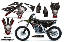 Graphics Kit Decal Sticker Wrap + # Plates For Kawasaki KXF250 2013-2016 BONES BLACK-atv motorcycle utv parts accessories gear helmets jackets gloves pantsAll Terrain Depot