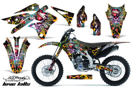 Dirt Bike Graphics Kit Decal Sticker Wrap For Kawasaki KXF250 2013-2016 EDHLK BLACK-atv motorcycle utv parts accessories gear helmets jackets gloves pantsAll Terrain Depot