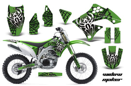 Dirt Bike Decal Graphics Kit Sticker Wrap For Kawasaki KXF450 2009-2011 WIDOW BLACK GREEN-atv motorcycle utv parts accessories gear helmets jackets gloves pantsAll Terrain Depot