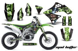 Dirt Bike Decal Graphics Kit Sticker Wrap For Kawasaki KXF450 2009-2011 HATTER GREEN BLACK-atv motorcycle utv parts accessories gear helmets jackets gloves pantsAll Terrain Depot