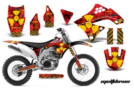 Dirt Bike Decal Graphics Kit Sticker Wrap For Kawasaki KXF450 2009-2011 MELTDOWN YELLOW RED-atv motorcycle utv parts accessories gear helmets jackets gloves pantsAll Terrain Depot
