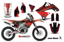 Graphics Kit Decal Sticker Wrap + # Plates For Kawasaki KXF450 2009-2011 CARBONX RED-atv motorcycle utv parts accessories gear helmets jackets gloves pantsAll Terrain Depot