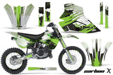 Graphics Kit Decal Wrap + # Plates For Kawasaki KX80 KX100 1995-1997 CARBONX GREEN