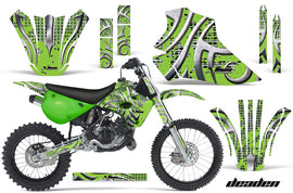 Dirt Bike Graphics Kit Decal Wrap For Kawasaki KX80 KX100 1995-1997 DEADEN GREEN-atv motorcycle utv parts accessories gear helmets jackets gloves pantsAll Terrain Depot