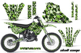 Graphics Kit Decal Wrap + # Plates For Kawasaki KX80 KX100 1995-1997 SKULL CAMO GREEN