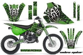 Dirt Bike Graphics Kit Decal Wrap For Kawasaki KX80 KX100 1995-1997 WIDOW BLACK GREEN-atv motorcycle utv parts accessories gear helmets jackets gloves pantsAll Terrain Depot