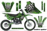 Graphics Kit Decal Wrap + # Plates For Kawasaki KX80 KX100 1995-1997 WIDOW BLACK GREEN