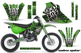 Dirt Bike Graphics Kit Decal Wrap For Kawasaki KX80 KX100 1995-1997 WIDOW BLACK GREEN