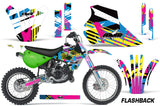 Dirt Bike Graphics Kit Decal Wrap For Kawasaki KX80 KX100 1995-1997 FLASHBACK
