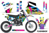 Graphics Kit Decal Wrap + # Plates For Kawasaki KX80 KX100 1995-1997 FLASHBACK