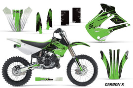 Dirt Bike Graphics Kit Decal Wrap For Kawasaki KX85 KX100 2001-2013 CARBONX GREEN-atv motorcycle utv parts accessories gear helmets jackets gloves pantsAll Terrain Depot
