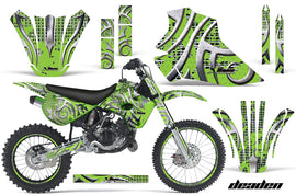 Graphics Kit Decal Wrap + # Plates For Kawasaki KX80 KX100 1995-1997 DEADEN GREEN-atv motorcycle utv parts accessories gear helmets jackets gloves pantsAll Terrain Depot