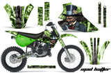 Dirt Bike Graphics Kit Decal Wrap For Kawasaki KX80 KX100 1995-1997 HATTER BLACK GREEN