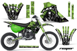 Dirt Bike Graphics Kit Decal Wrap For Kawasaki KX80 KX100 1995-1997 REAPER GREEN-atv motorcycle utv parts accessories gear helmets jackets gloves pantsAll Terrain Depot