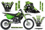 Dirt Bike Graphics Kit Decal Wrap For Kawasaki KX80 KX100 1995-1997 REAPER GREEN