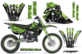 Graphics Kit Decal Wrap + # Plates For Kawasaki KX80 KX100 1995-1997 REAPER GREEN-atv motorcycle utv parts accessories gear helmets jackets gloves pantsAll Terrain Depot