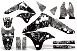 Dirt Bike Decal Graphic Kit Sticker Wrap For Kawasaki KXF450 2006-2008 REAPER SILVER-atv motorcycle utv parts accessories gear helmets jackets gloves pantsAll Terrain Depot