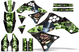 Dirt Bike Decal Graphic Kit Sticker Wrap For Kawasaki KXF450 2006-2008 HATTER GREEN BLACK-atv motorcycle utv parts accessories gear helmets jackets gloves pantsAll Terrain Depot