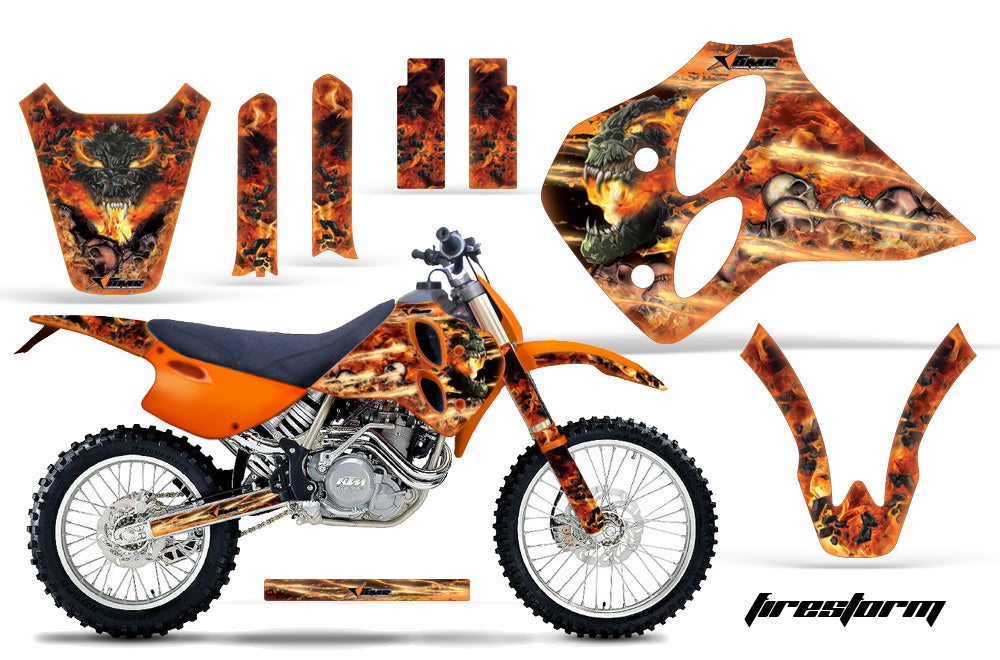 Dirt Bike Graphics Kit Decal Sticker Wrap For KTM SX/XC/EXC/LC4 1993-1997 FIRESTORM ORANGE-atv motorcycle utv parts accessories gear helmets jackets gloves pantsAll Terrain Depot
