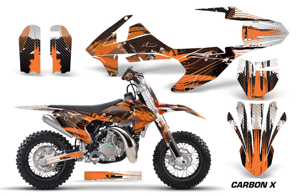 Dirt Bike Decal Graphics Kit Sticker Wrap For KTM SX50 SX 50 2016-2018 CARBONX ORANGE-atv motorcycle utv parts accessories gear helmets jackets gloves pantsAll Terrain Depot