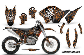 Graphics Kit Decal Wrap + # Plates For KTM SX/XCR-W/EXC/XC/XC-W/XCF-W 2007-2011 WIDOW ORANGE BLACK-atv motorcycle utv parts accessories gear helmets jackets gloves pantsAll Terrain Depot
