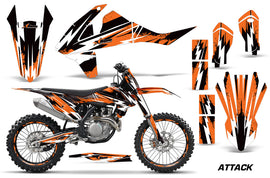 GraphicS Kit Decal Wrap + # Plates For KTM SX SXF XCF 250/350/450 2016+ ATTACK ORANGE-atv motorcycle utv parts accessories gear helmets jackets gloves pantsAll Terrain Depot