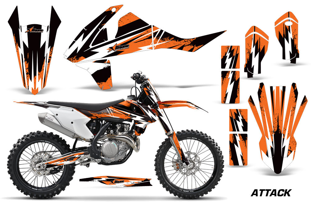 Dirt Bike Decal Graphic Kit Wrap For KTM SX SXF XCF 250/350/450 2016+ ATTACK ORANGE-atv motorcycle utv parts accessories gear helmets jackets gloves pantsAll Terrain Depot