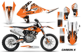 Dirt Bike Decal Graphic Kit Wrap For KTM SX SXF XCF 250/350/450 2016+ CARBONX ORANGE-atv motorcycle utv parts accessories gear helmets jackets gloves pantsAll Terrain Depot
