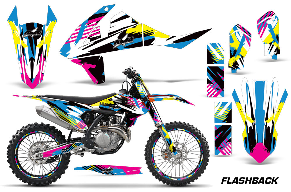 GraphicS Kit Decal Wrap + # Plates For KTM SX SXF XCF 250/350/450 2016+ FLASHBACK-atv motorcycle utv parts accessories gear helmets jackets gloves pantsAll Terrain Depot