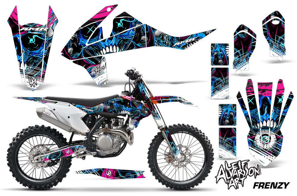 Dirt Bike Decal Graphic Kit Wrap For KTM SX SXF XCF 250/350/450 2016+ FRENZY BLUE-atv motorcycle utv parts accessories gear helmets jackets gloves pantsAll Terrain Depot