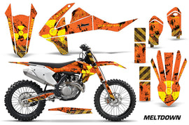 Dirt Bike Decal Graphic Kit Wrap For KTM SX SXF XCF 250/350/450 2016+ MELTDOWN YELLOW ORANGE-atv motorcycle utv parts accessories gear helmets jackets gloves pantsAll Terrain Depot