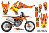 Dirt Bike Decal Graphic Kit Wrap For KTM SX SXF XCF 250/350/450 2016+ MELTDOWN YELLOW ORANGE