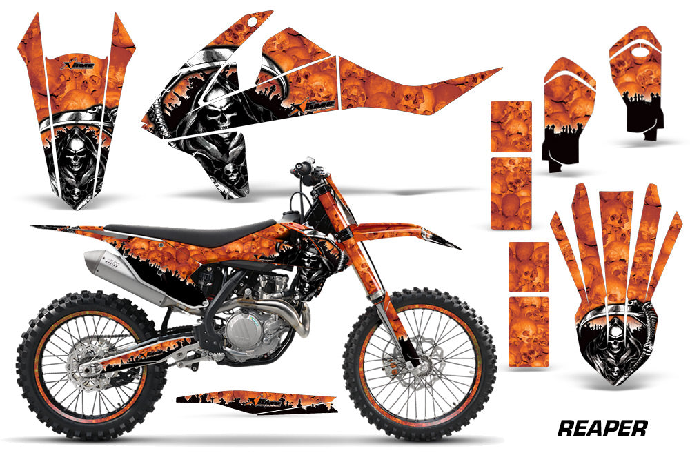 GraphicS Kit Decal Wrap + # Plates For KTM SX SXF XCF 250/350/450 2016+ REAPER ORANGE-atv motorcycle utv parts accessories gear helmets jackets gloves pantsAll Terrain Depot