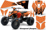 ATV Decal Graphics Kit Quad Wrap For KTM 450 450XC 525 525XC 2008-2013 DIAMOND FLAMES ORANGE BLACK