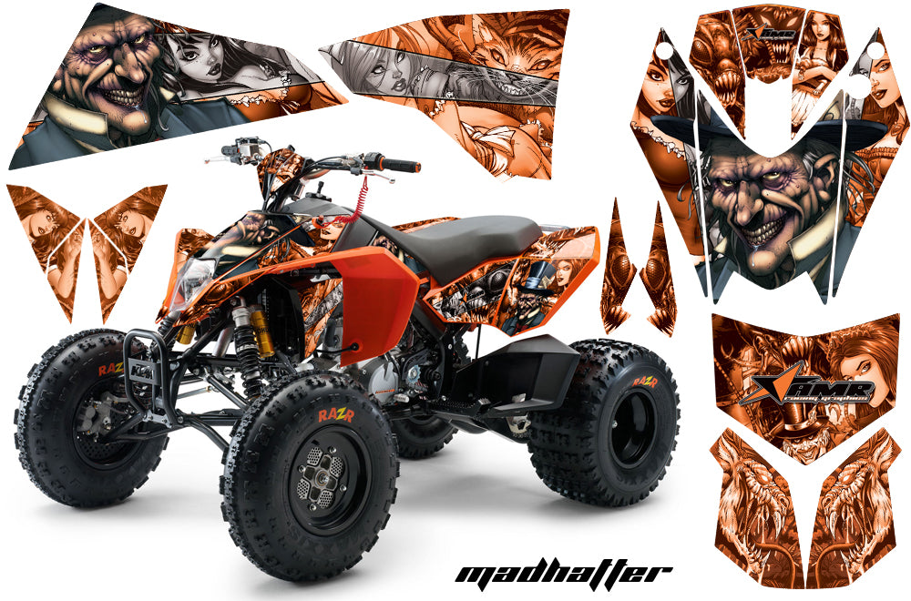 ATV Decal Graphics Kit Quad Wrap For KTM 450 450XC 525 525XC 2008-2013 HATTER SILVER ORANGE-atv motorcycle utv parts accessories gear helmets jackets gloves pantsAll Terrain Depot