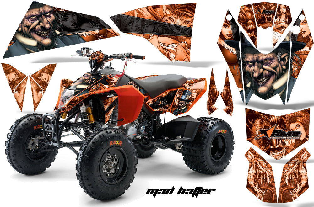 ATV Decal Graphics Kit Quad Wrap For KTM 450 450XC 525 525XC 2008-2013 HATTER BLACK ORANGE-atv motorcycle utv parts accessories gear helmets jackets gloves pantsAll Terrain Depot