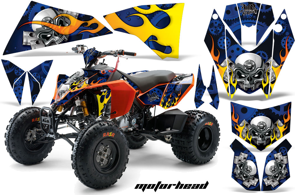 ATV Decal Graphics Kit Quad Wrap For KTM 450 450XC 525 525XC 2008-2013 MOTORHEAD BLUE-atv motorcycle utv parts accessories gear helmets jackets gloves pantsAll Terrain Depot
